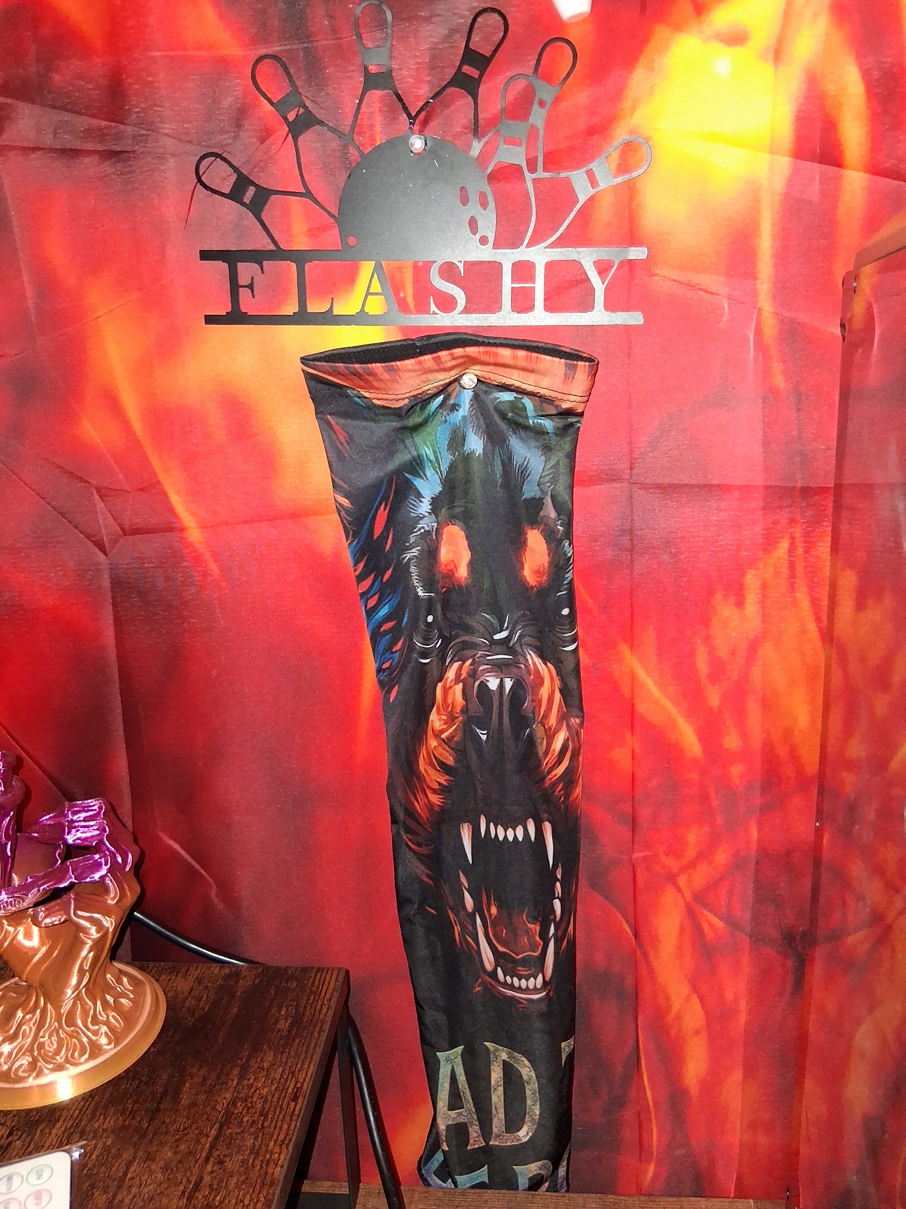 FLASHY Bad to the bone compression sleeve , one of a kind!