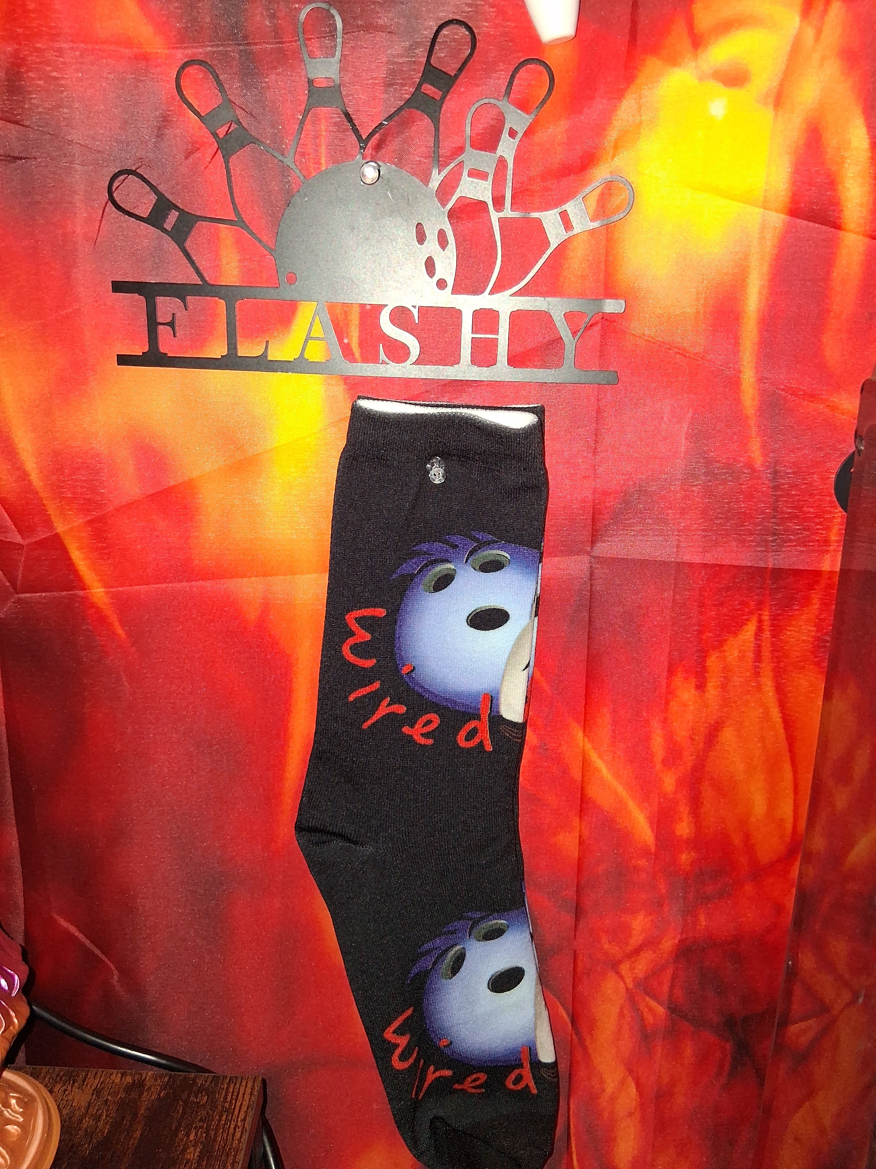 Flashy  Bowling print compression socks.