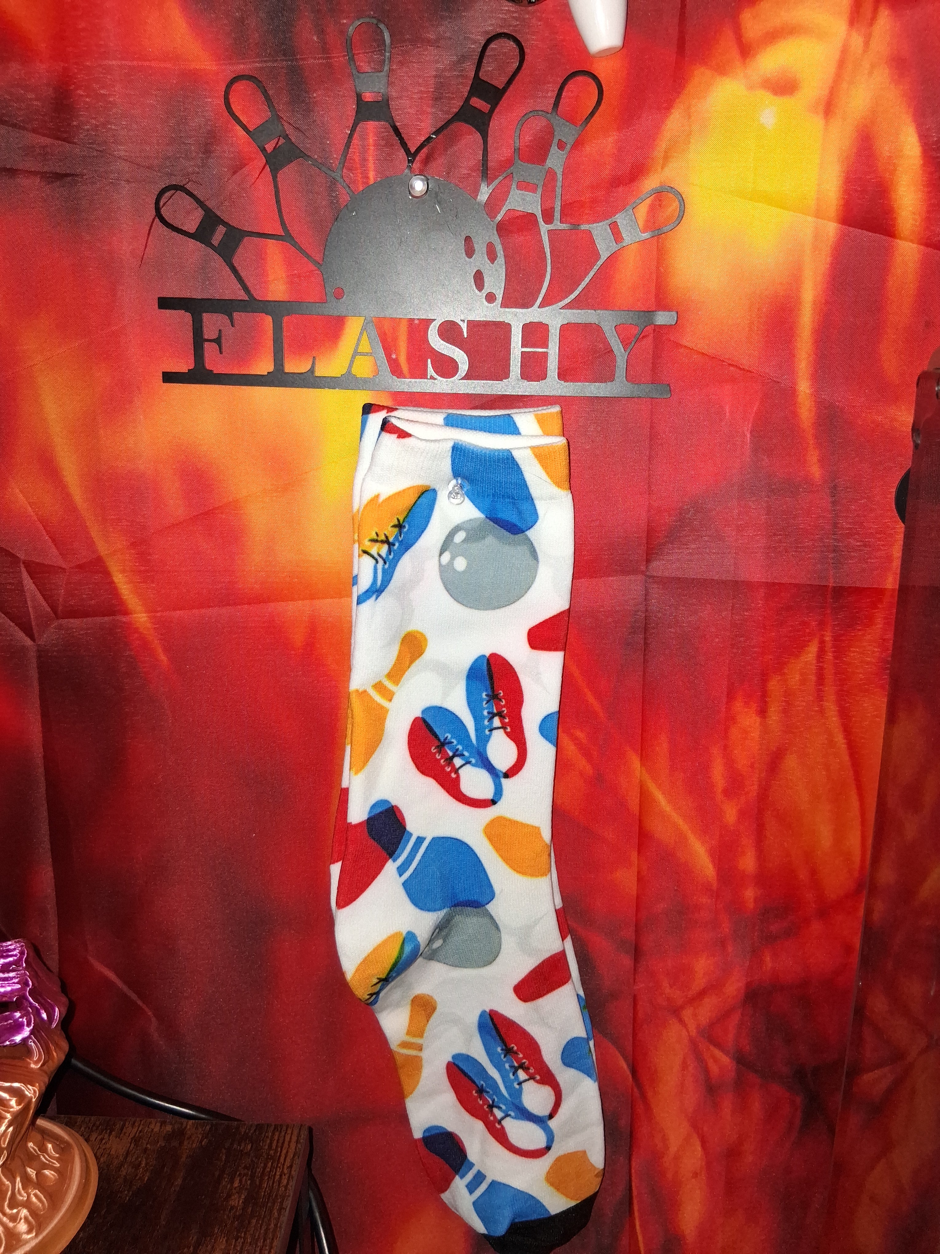 Flashy  Bowling print compression socks