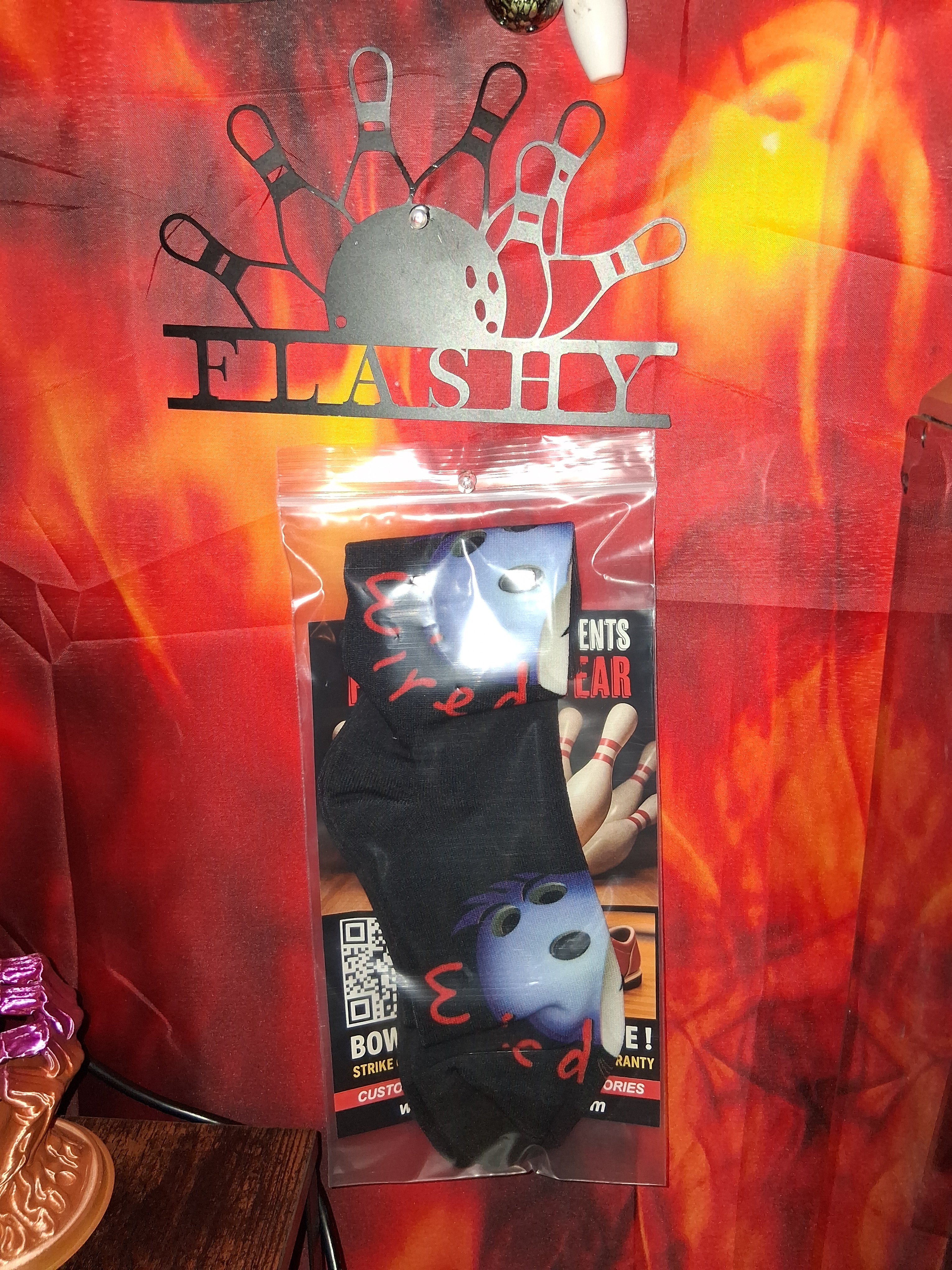 Flashy  Bowling print compression socks.