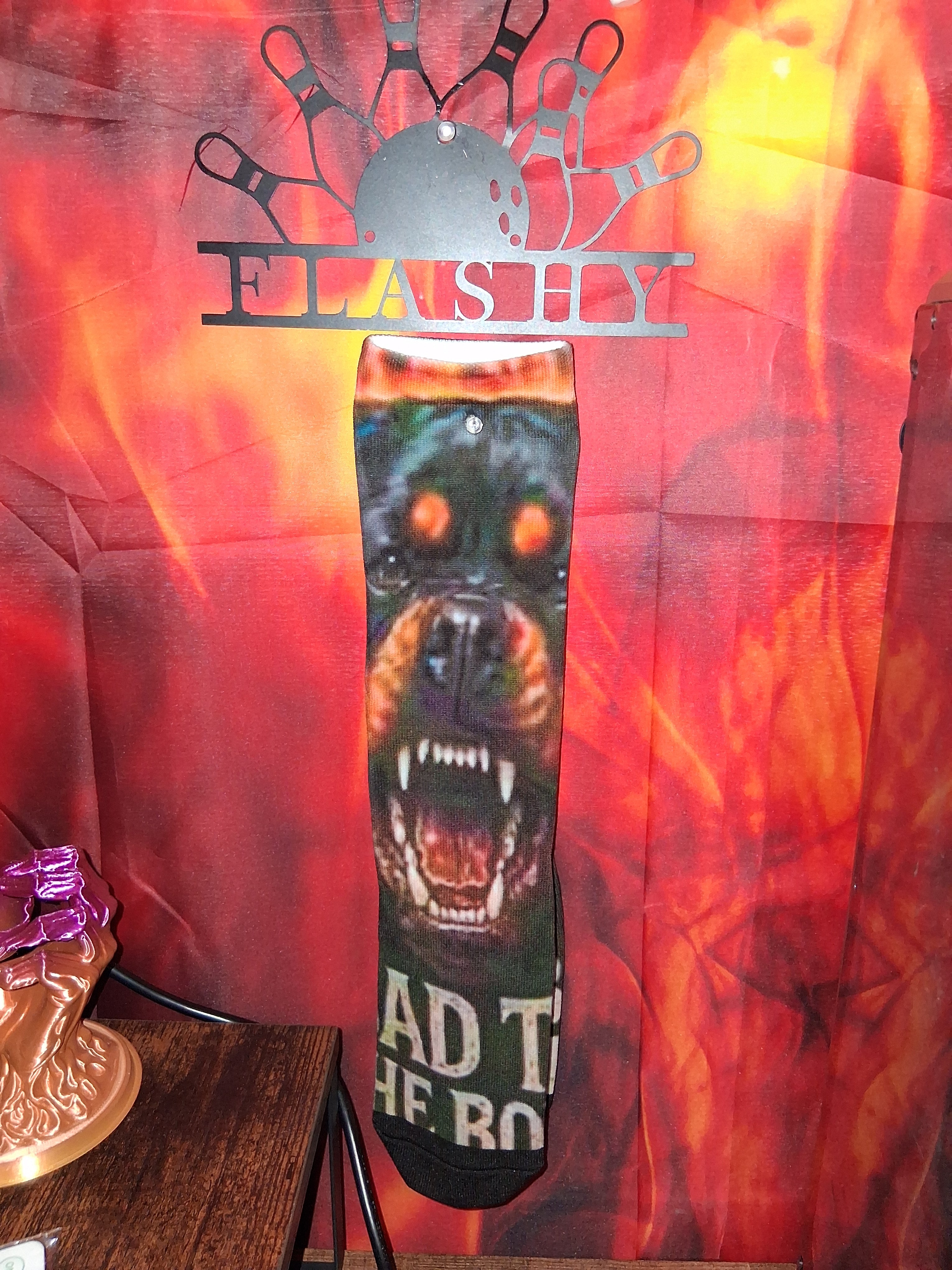 FLASHY Bad to the bone compression sleeve , one of a kind!